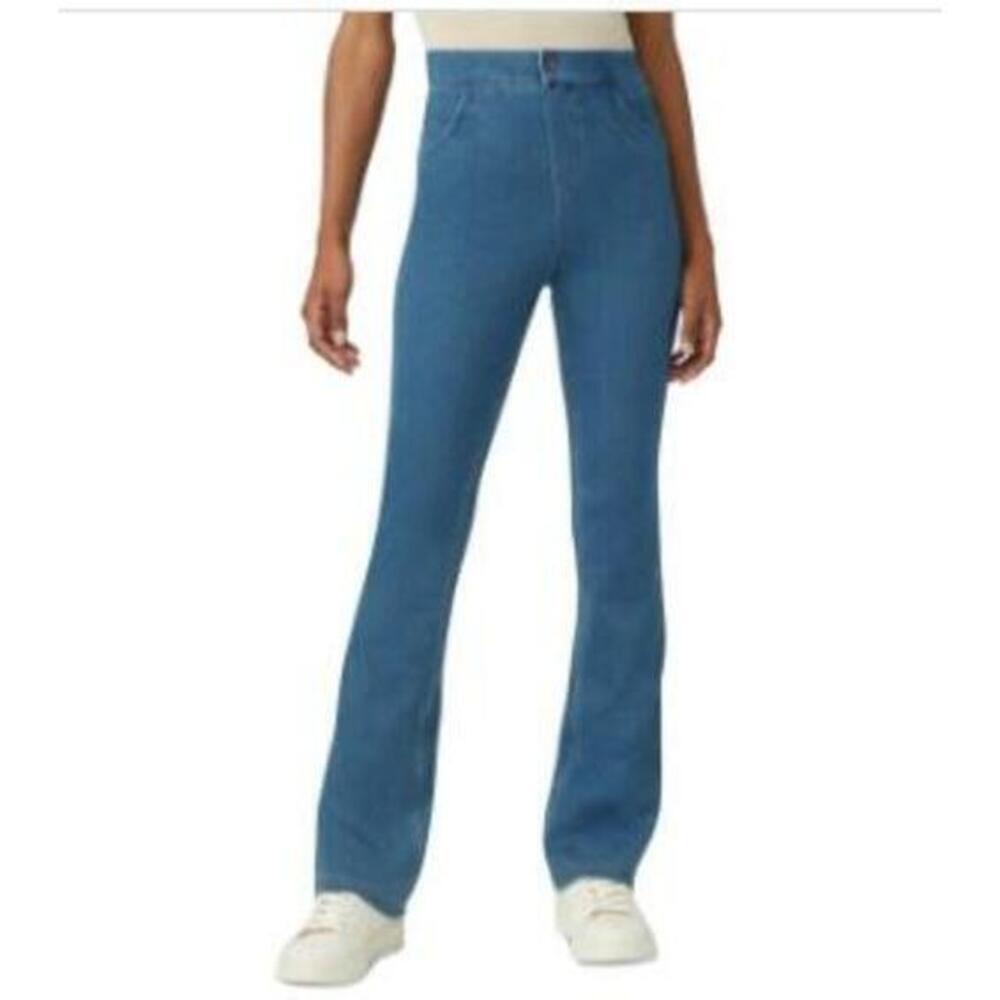 Hue Women's Blue High-Rise Denim Baby Bootcut Leggings 1XL NWT